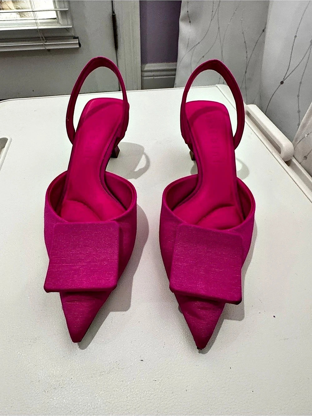 Gianni Bini Pink Pointed-Toe Slingback Heels